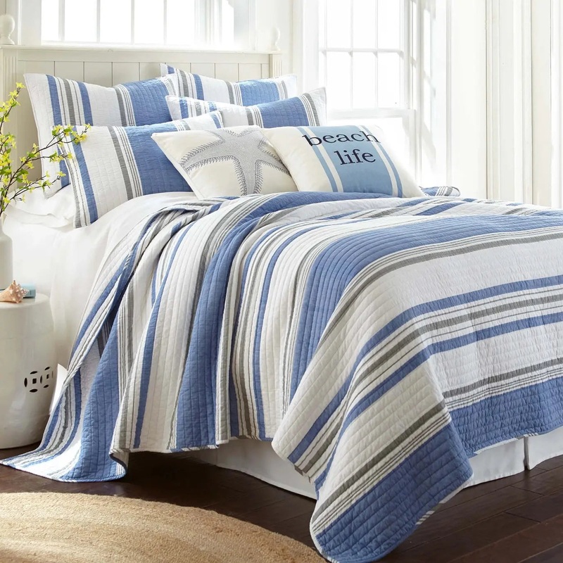 Complete 7PC St. Bart Coastal Bedding Ensemble