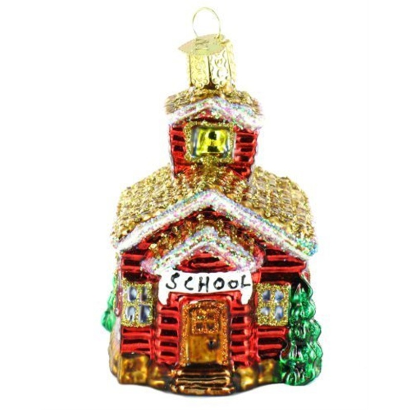 Old World Christmas Blown Glass Christmas Ornament, School House