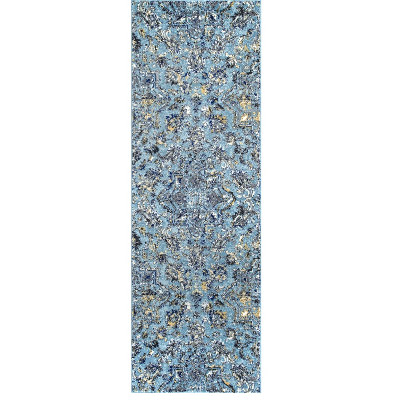 Pointelle Paisley Rug | Aqua