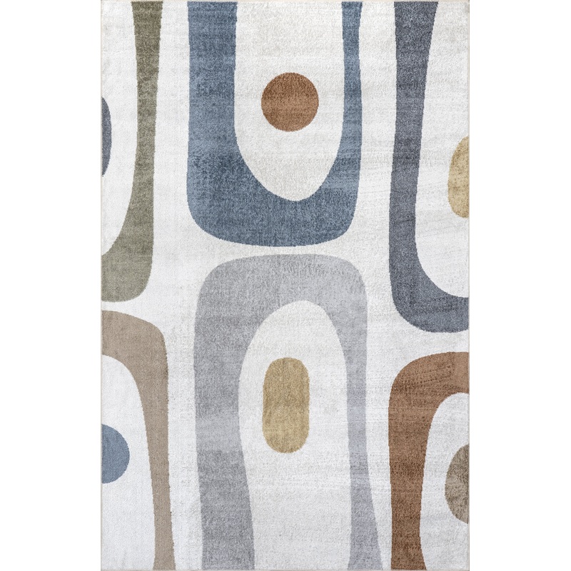 Astra Retro Abstract Washable Rug | Multicolor