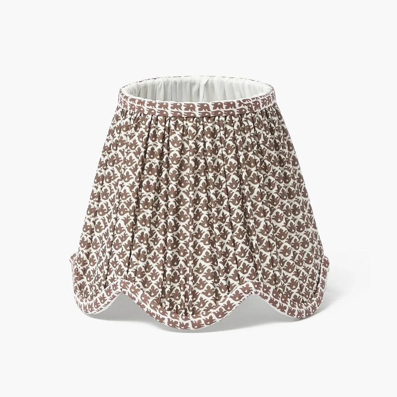 Chocolate Lotus Deep Scalloped Lampshade (18cm)