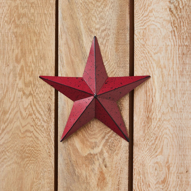 Faceted Metal Star Burgundy Wall Hanging 8×8