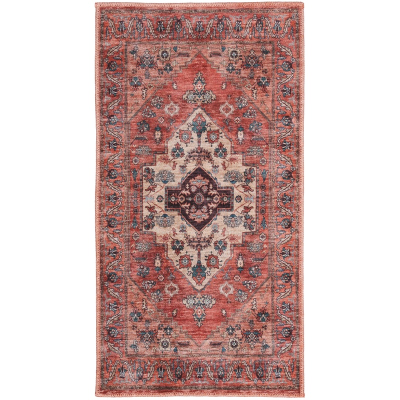 Nourison Grand Washables 2′ x 4′ Rust Multicolor Vintage Indoor Rug