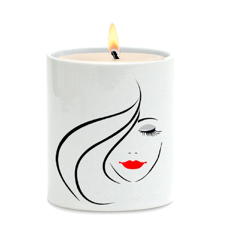 SUBLIMART: Bella Donna Lineart – Porcelain Soy Wax Candle (Design #LIN04)