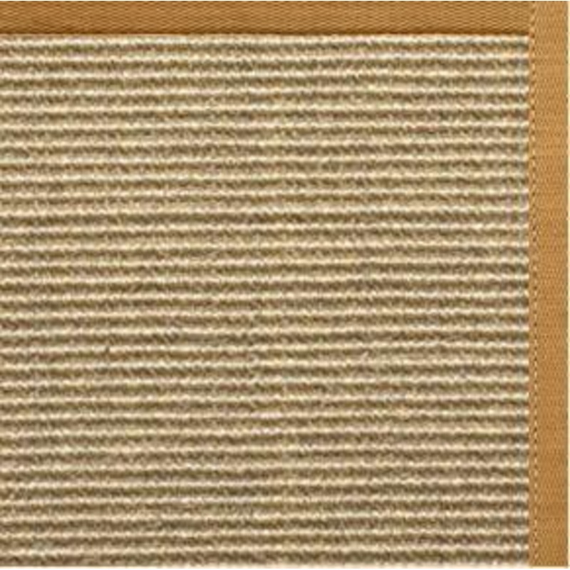 Bone Sisal Rug with Butter Rum Cotton Border