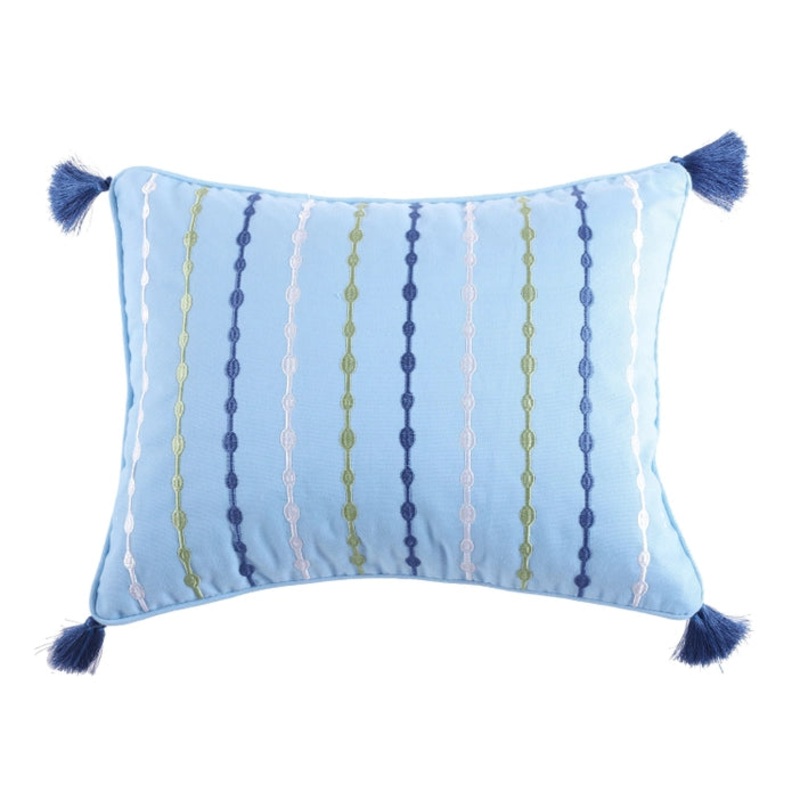 Catalina Embroidered Tassel Pillow – Ocean Themed Pillows