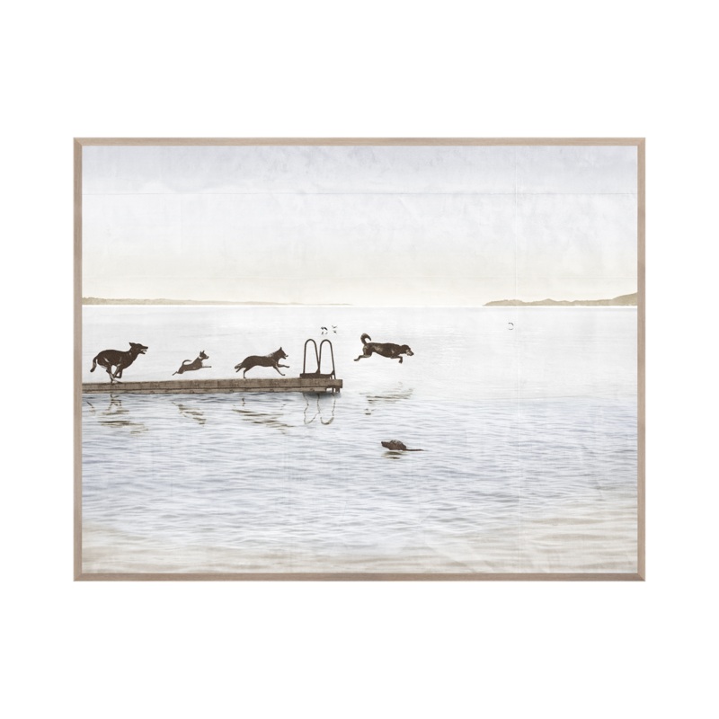 “Dog Days By The Lake” Framed Art Print