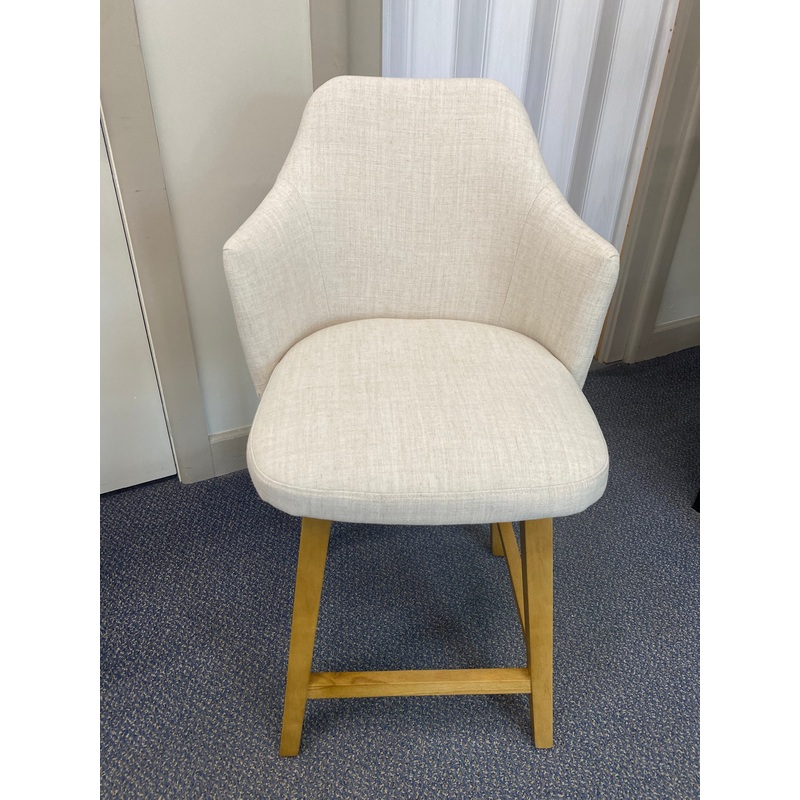 24 Kinston Swivel Curved Back Upholstered Counter Height Barstool – Linen