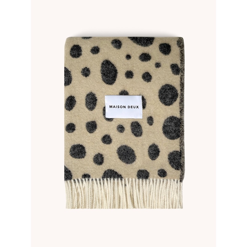 Blanket CHEETAH Beige / Black Print 4.25 x 6.5 ft