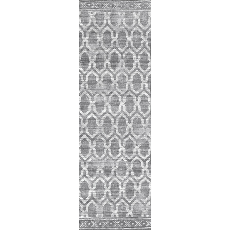 Megan Trellis Washable Indoor/Outdoor Rug | Grey
