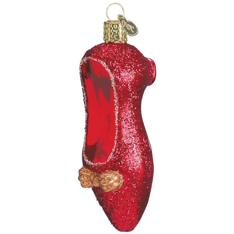 Old World Christmas Glass Blown Ornament Red Slipper