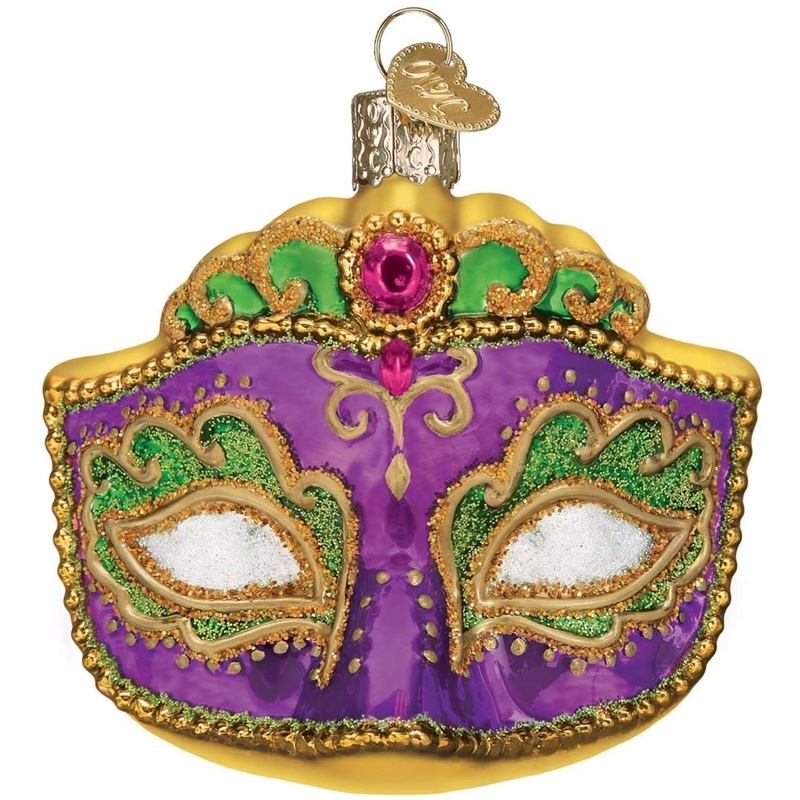 Old World Christmas Mardi Gras Mask Glass Blown Ornament