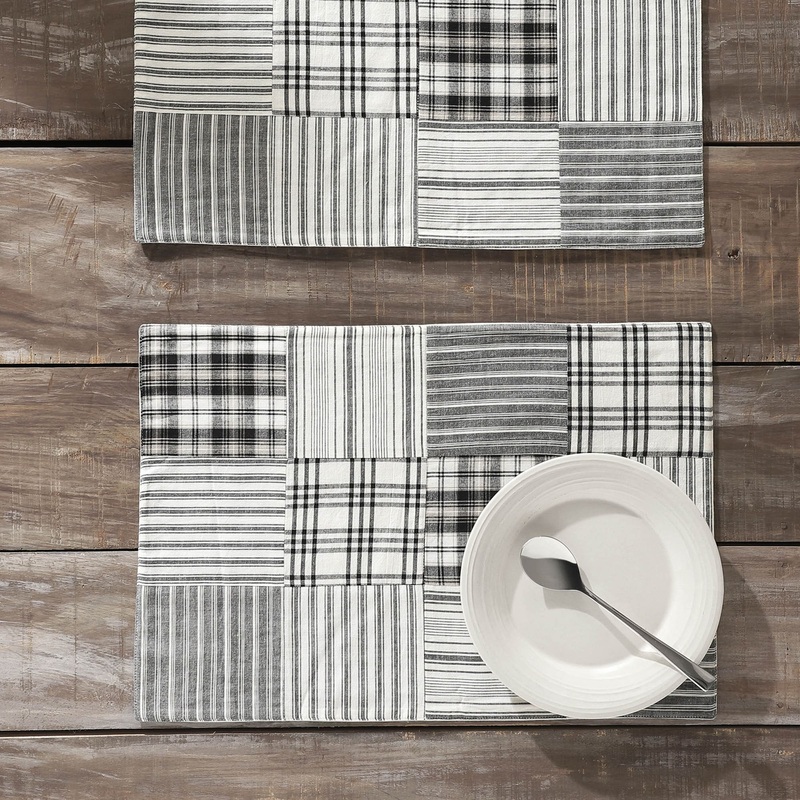 Sawyer Mill Black Quilted Placemat Set of 2 13×19