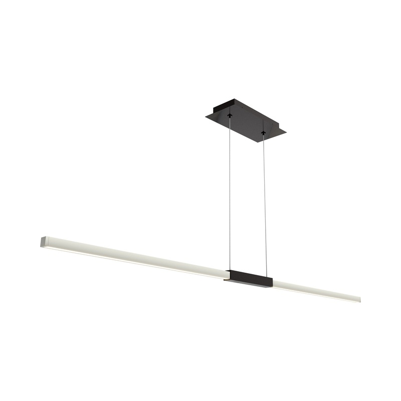Tie Stix Center Feed Antique Bronze/Satin Nickel LED Linear Pendant Light