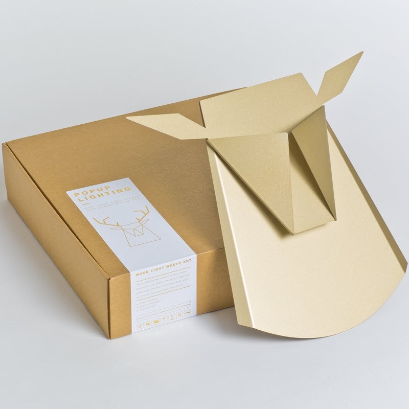 Popup Lighting Deer Head (Gold – Aluminium steel / Directly to the wall) – Second Chance