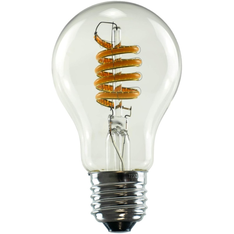 Segula Ambient LED Bulb Curved Spiral E27 A60 Clear – 460lm 2000K to 2700K – Dim to warm