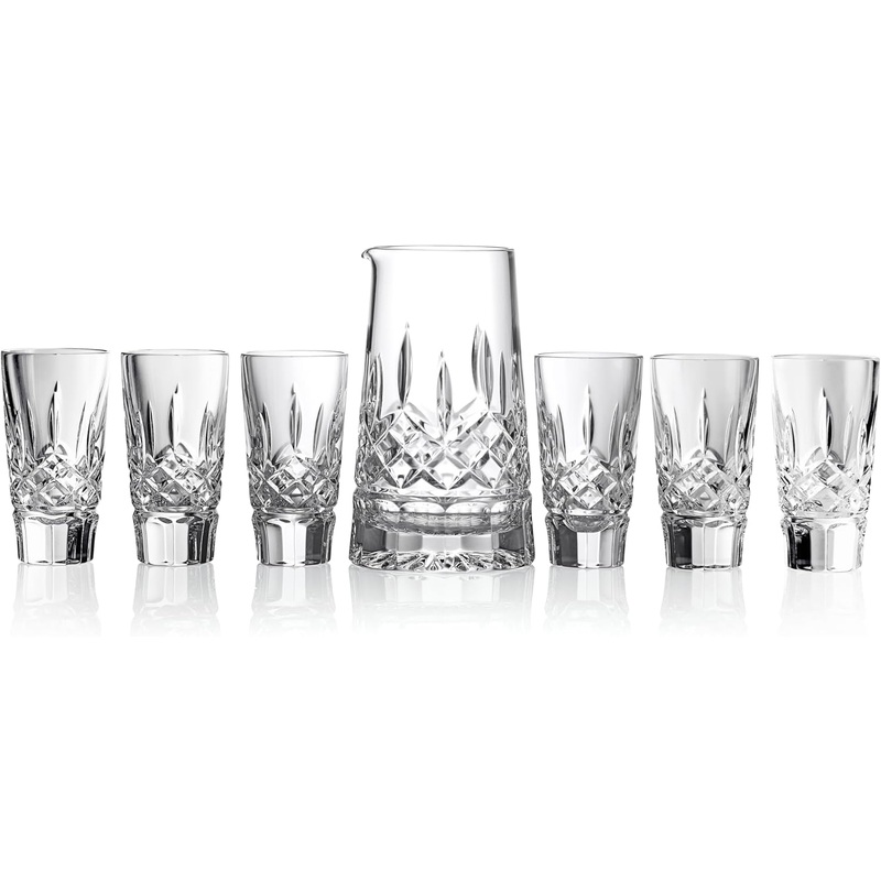 Waterford Lismore Pitcher & Shot Glass, 7 pieces