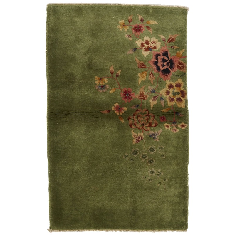 ANTIQUE CHINESE NICHOLS ART DECO CELERY 2′ 11″ x 4′ 9″