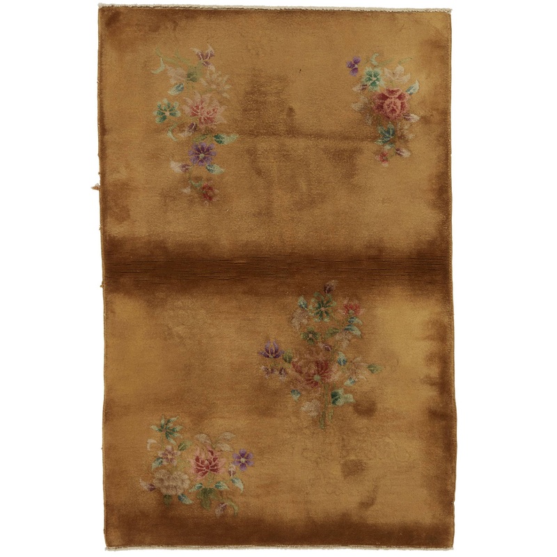 ANTIQUE CHINESE NICHOLS ART DECO GOLD 3′ x 4′ 8″