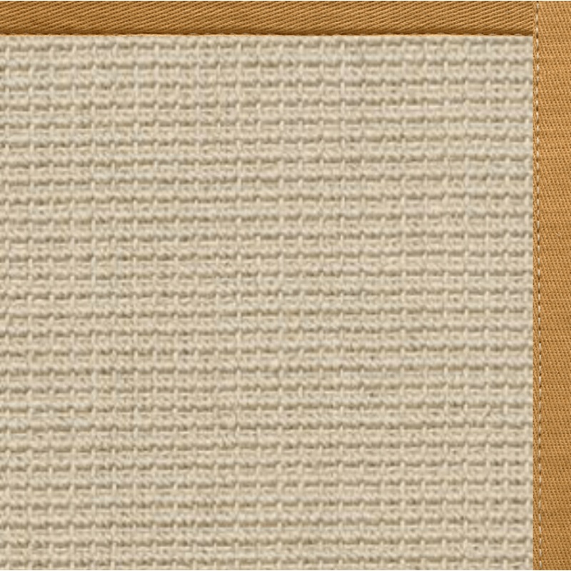 Linen Color Brasilia Sisal Rug with Butter Rum Cotton Border