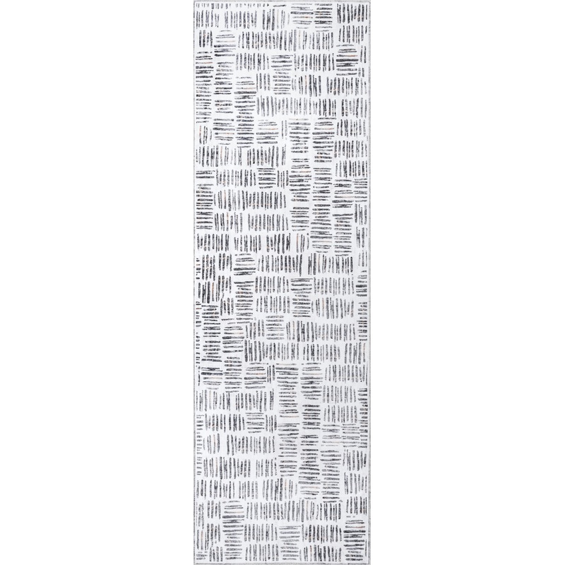 Margaret Washable Crosshatch Rug | Grey