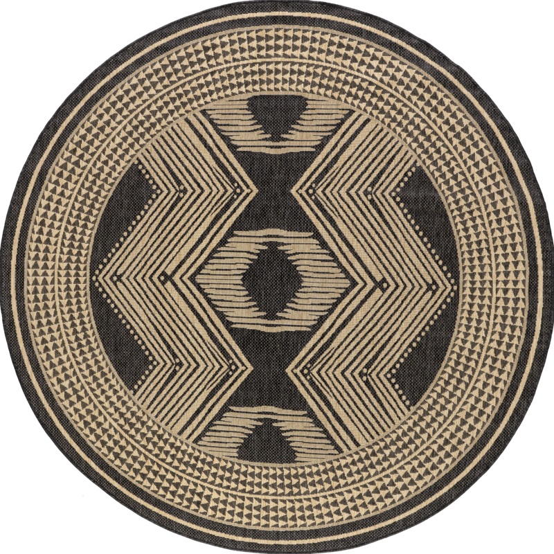 Iris Totem Indoor/Outdoor Flatweave Rug | Dark Grey