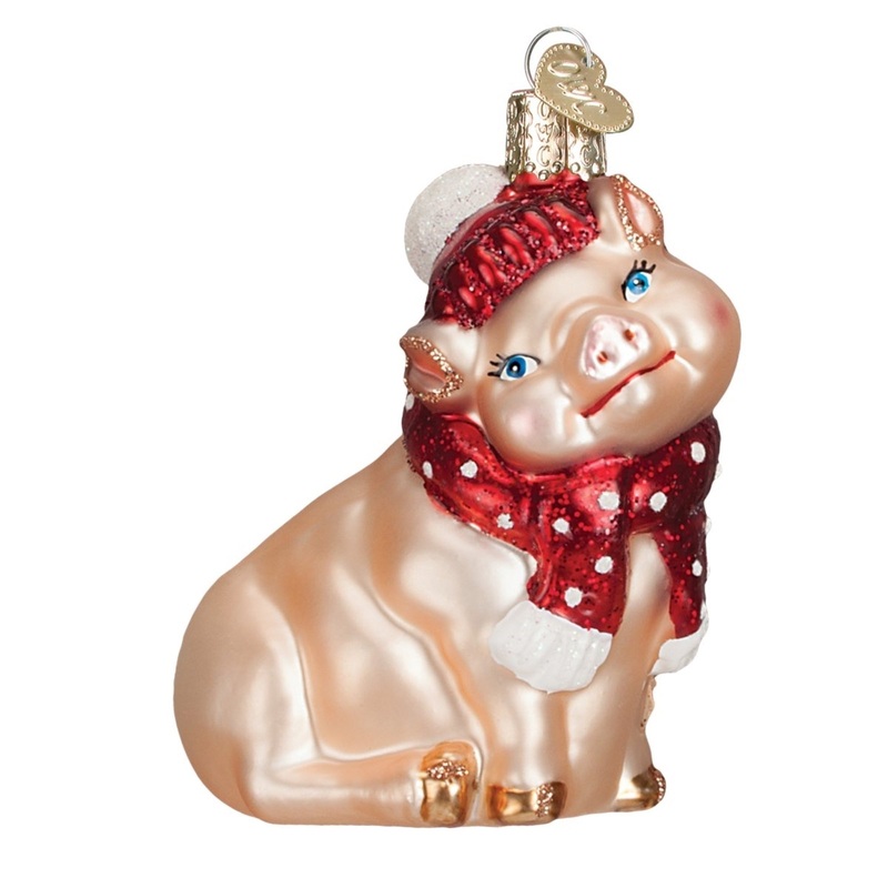 Old World Christmas Ornament – Snowy Pig