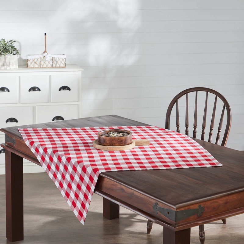 Annie Buffalo Check Red Table Topper 40×40