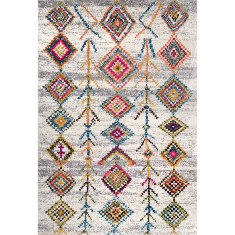 Aztec Diamonds Shag Rug | Grey
