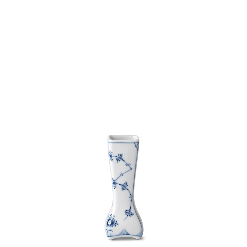 Blue Fluted Plain Small Vintage Vase, 4.75″