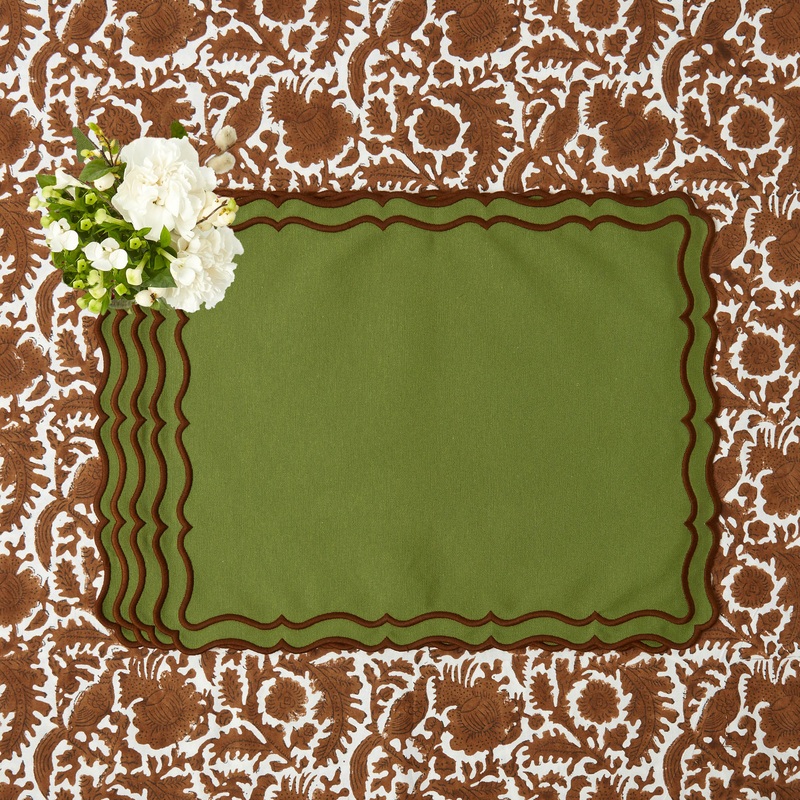 Katherine Green & Chocolate Placemats (Set of 4)