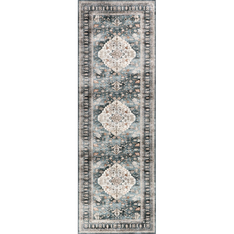 Keyara Spill Proof Washable Rug | Green