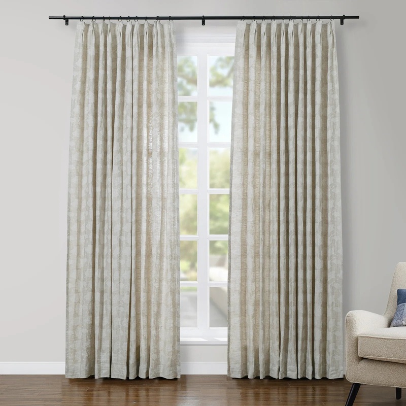 Lance 100% European Flax Jacquard Curtain Grommet