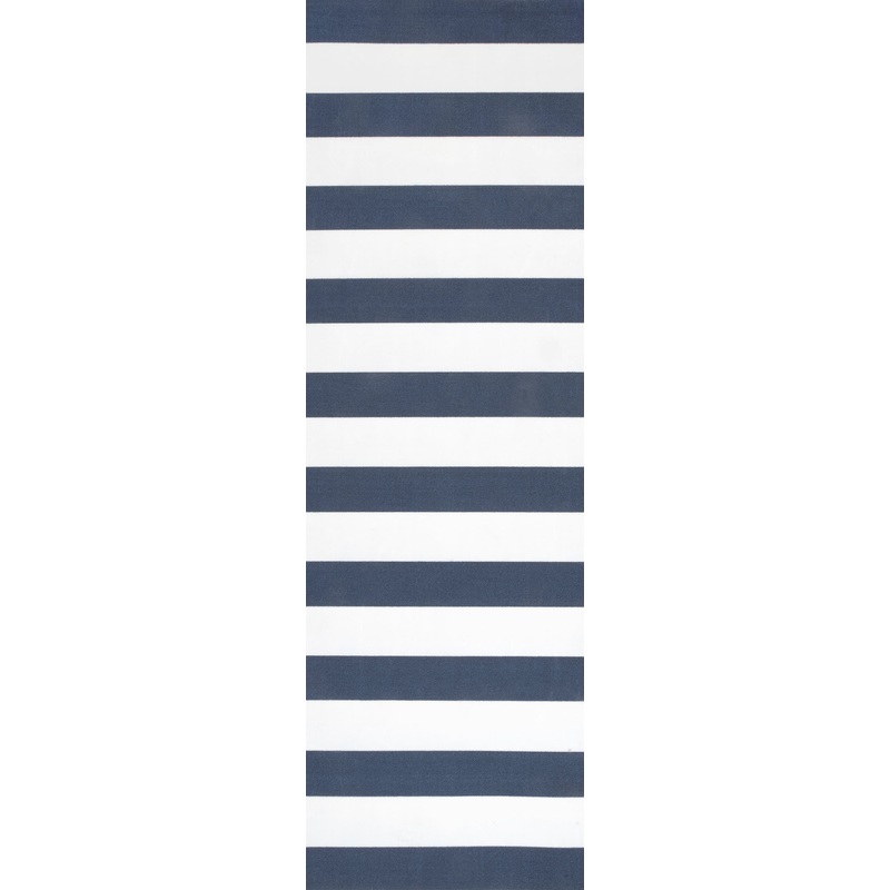 Magnolia Striped Indoor/Outdoor Rug | Navy
