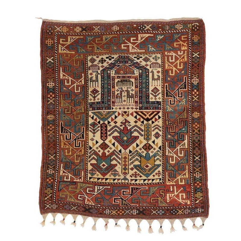 ANTIQUE CAUCASIAN PRAYER RUG
