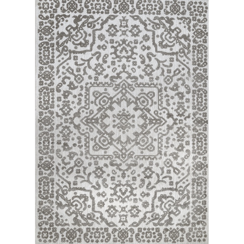 Castle Medallion Indoor/Outdoor Rug | Grey