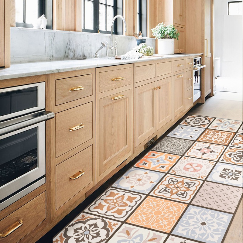 Easy Clean Rug Artisan Squares Durable Non-Slip Pet-Friendly Modern Hallway Runner Water-Resistant