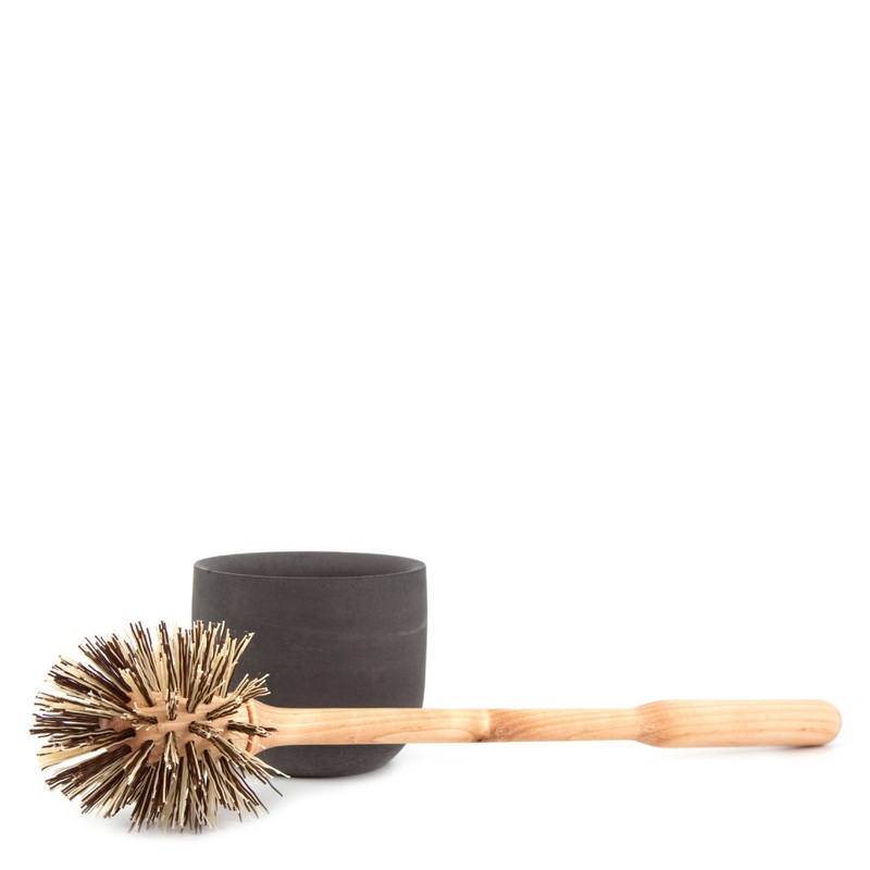 Loo Brush with Concrete Holder, Dark Gray