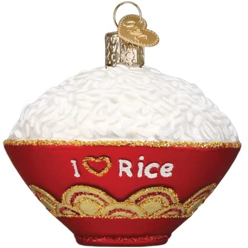 Old World Christmas Glass Blown Tree Ornament, Bowl of Rice