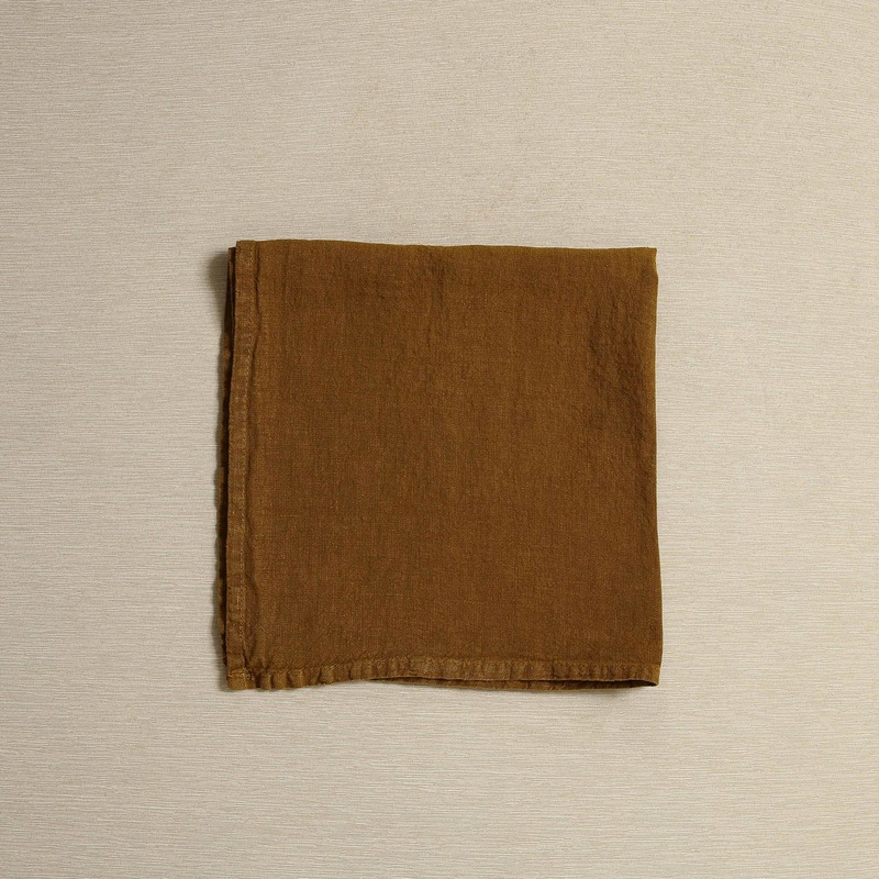 Simple linen napkin in bronze