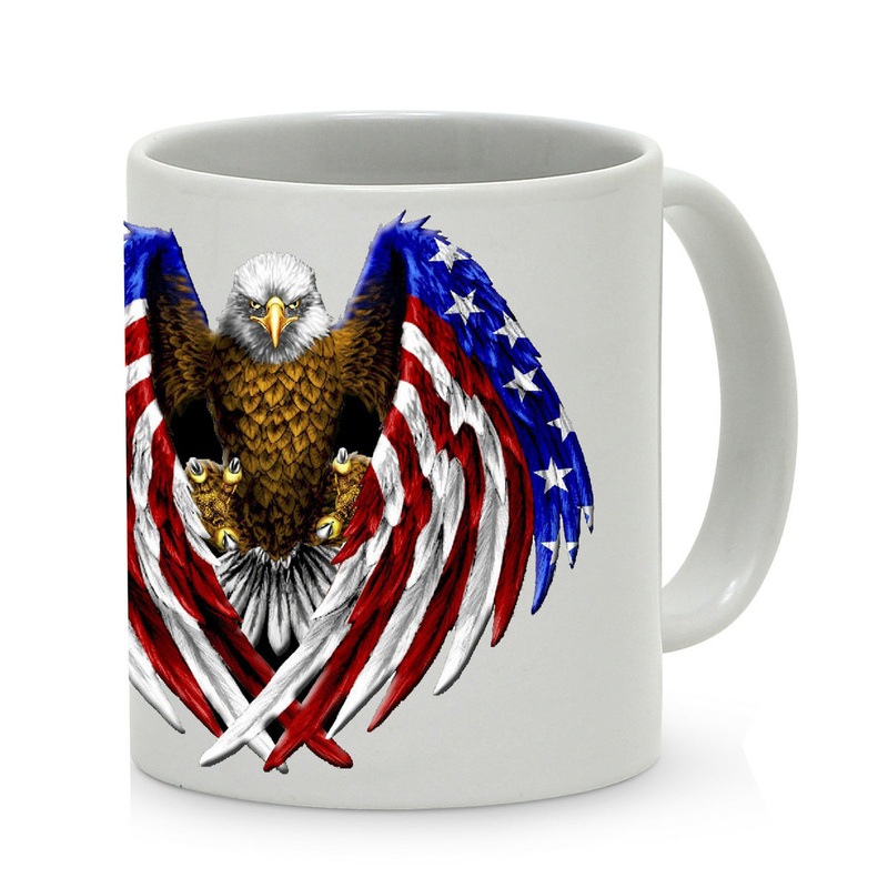 SUBLIMART: Patriotic Mug ‘Wonder Eagle on White’ (Design 42)