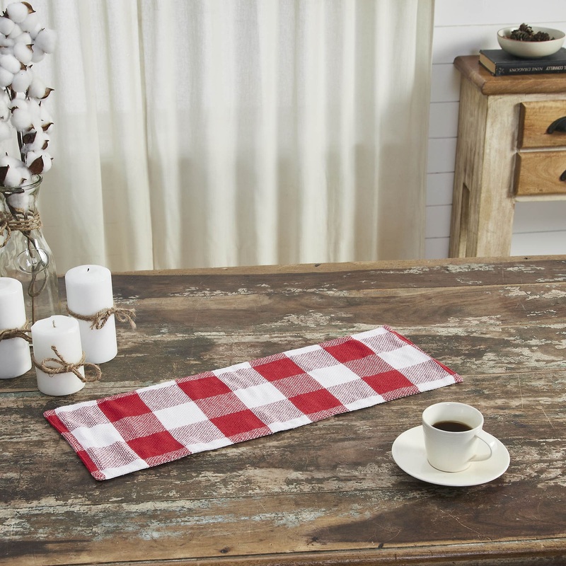 Annie Red Check Runner 8×24
