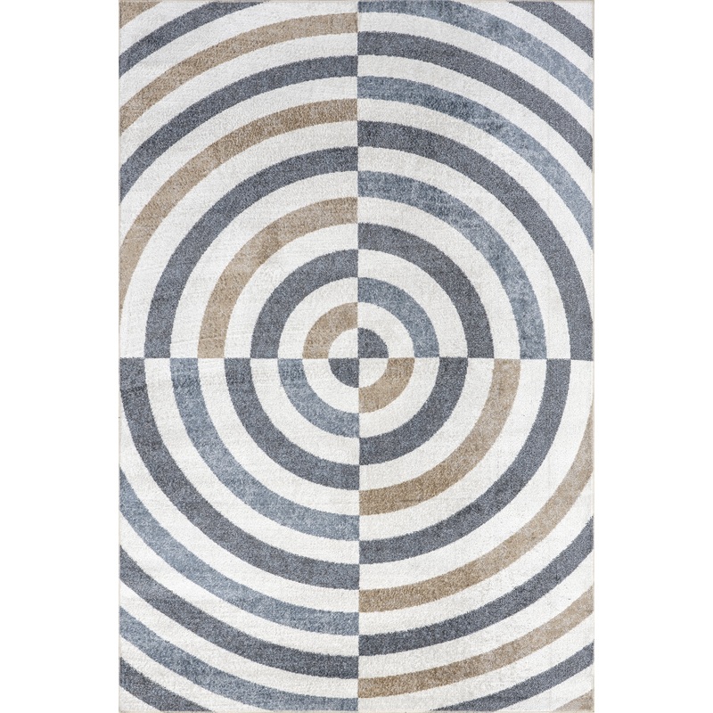 Chandra Retro Spirals Washable Rug | Blue