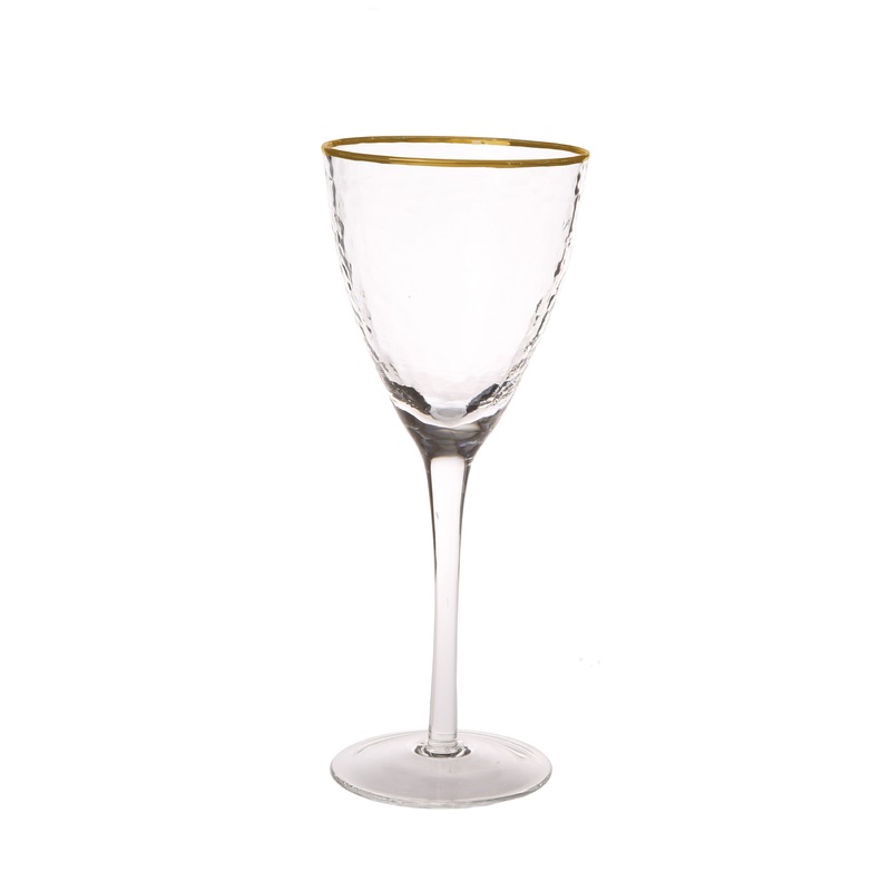 Classic Touch Water Glasses with Simple Gold Design, Set/6