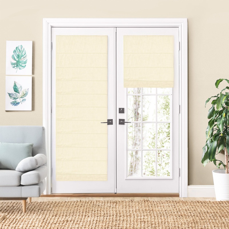 Kelly Linen Roman Shades & Blinds for French Door