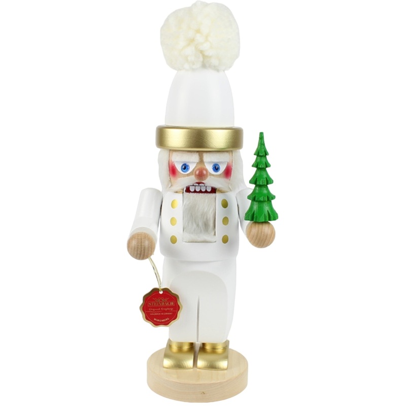 Kurt Adler Steinbach Wooden Chubby Nutcracker, White Santa, 13.3″