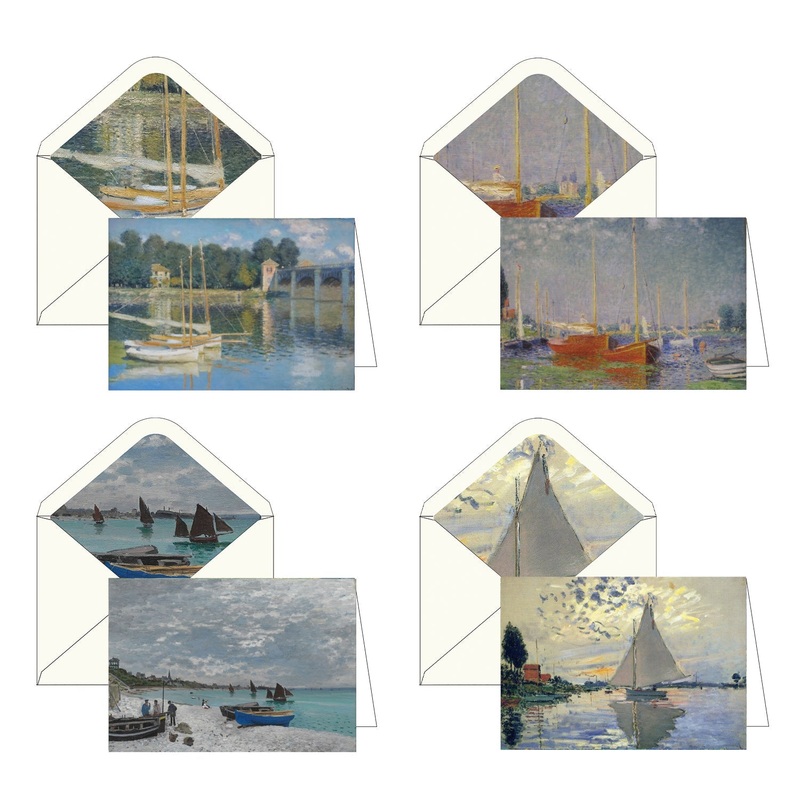 Note Cards – Monet Boats – Box of 16 Cards & Envelopes