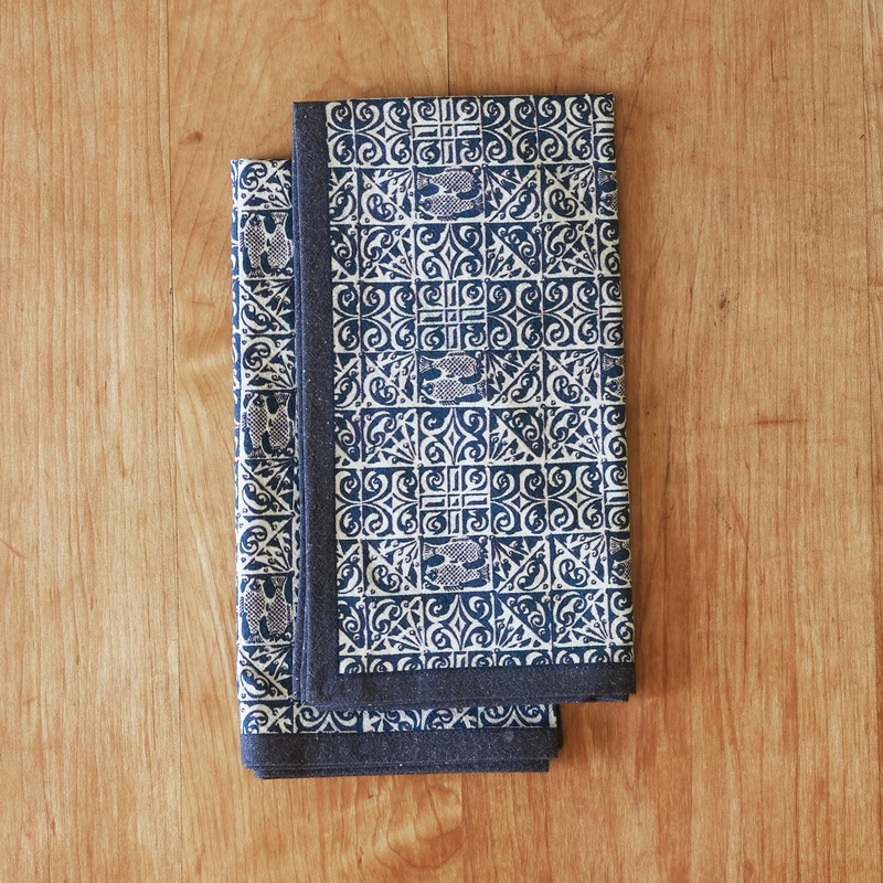 Oceane napkin set of four in indigo 100% cotton