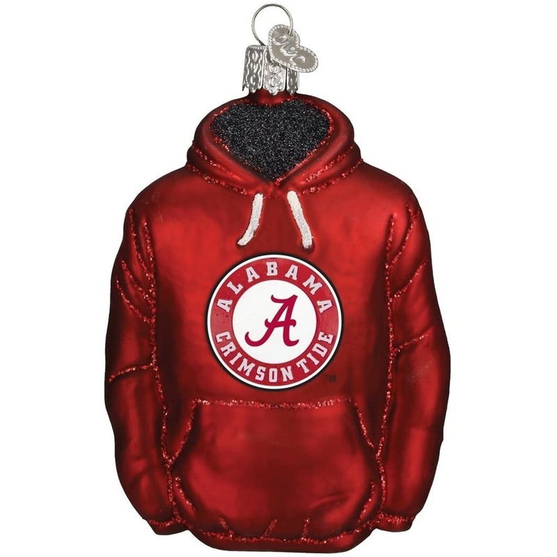 Old World Christmas 60100 Glass Blown Alabama Hoodie Ornament
