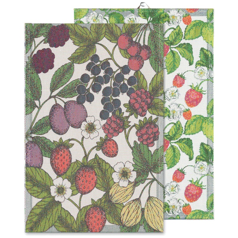 Trdgrdsbr & Jordgubbar Organic Cotton Tea Towels, Set of Two